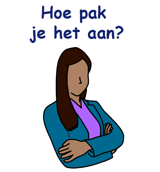 tekening van vrouw met armen over elkaar