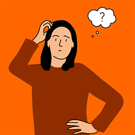 tekening van denkende vrouw