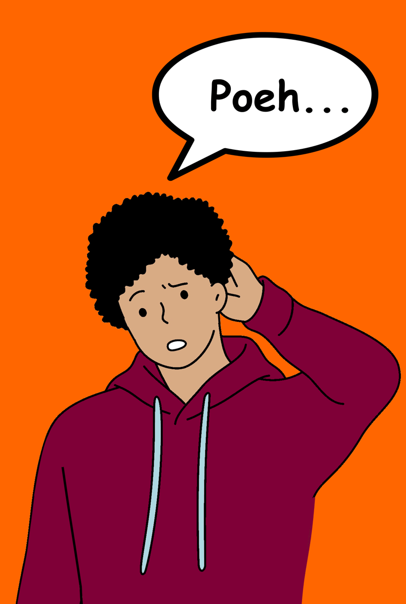 tekening van jongen die moeilijk kijkt