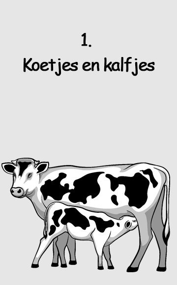 tekening van koe met kalf