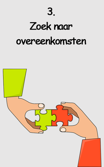 tekening van twee handen die twee puzzelstukjes passend maken