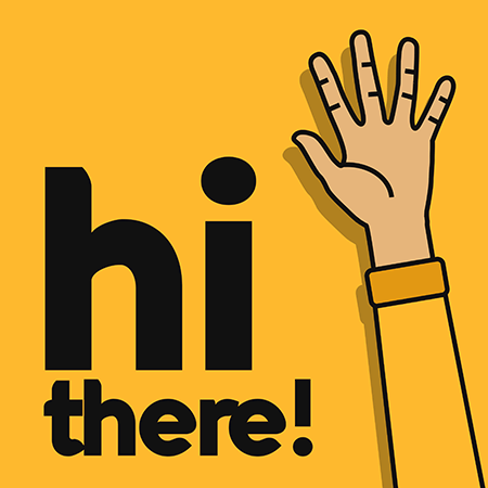 illustratie hand opsteken als groet
