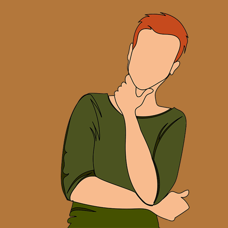 tekening piekerende jongen