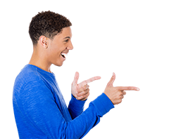 jongen met handgebaren