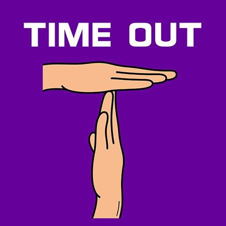tekening van timeout met handen
