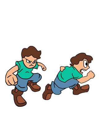 tekening van een verbaasde jongen