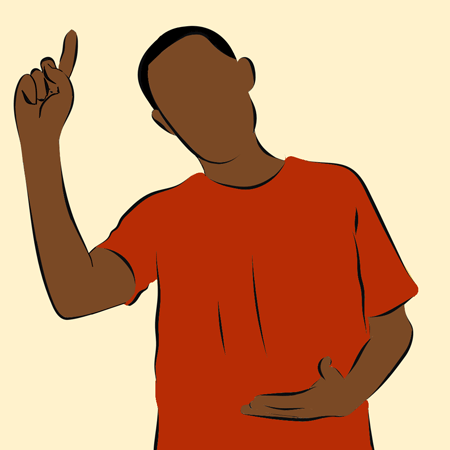 tekening van hand met peace-teken