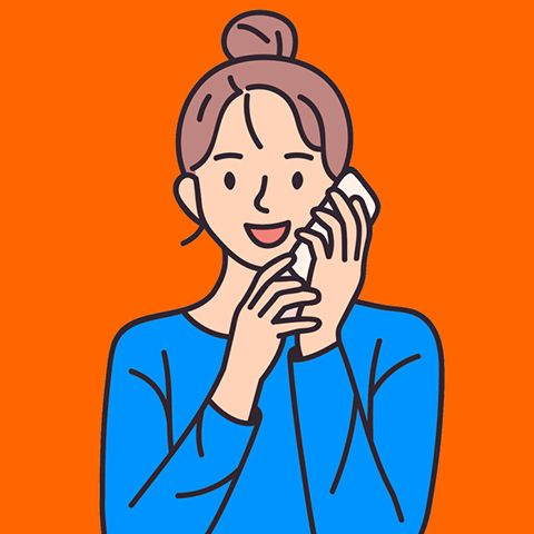tekening van bellende vrouw