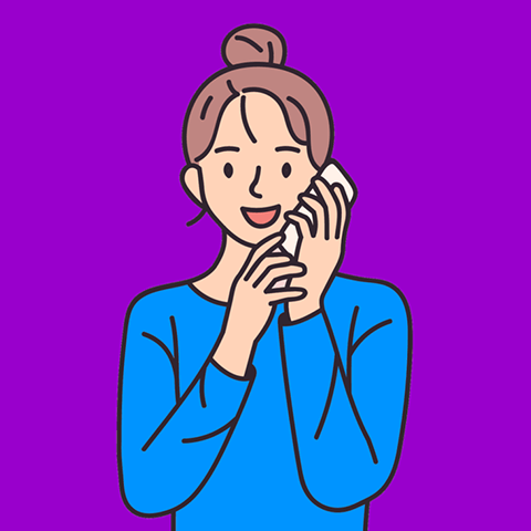 tekening van bellende vrouw