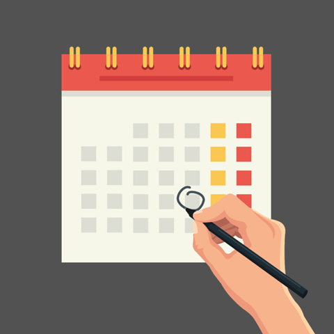 tekening van een kalender