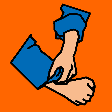 tekening mouwen opstropen