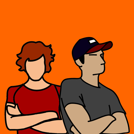 tekening van mensen die niet naar elkaar kijken