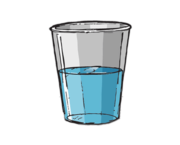 half gevuld glas