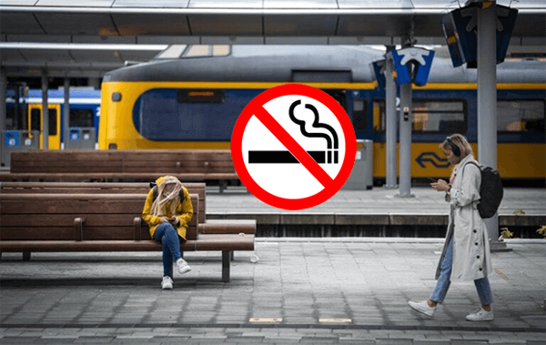 perron met niet roken bord