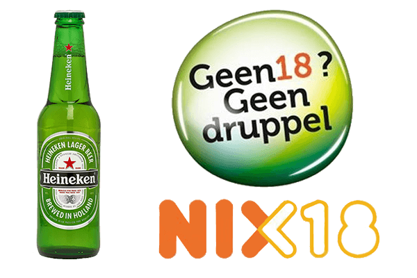 fles bier naast logo nix18