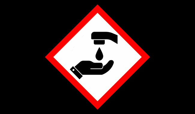 symbool voor handen wassen na gebruik